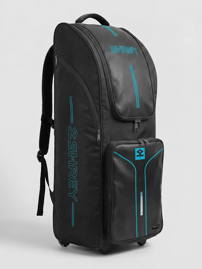 Shrey Meta Duffle Wheelie 40 Cricket Kit Bag Colour Black @ Front View