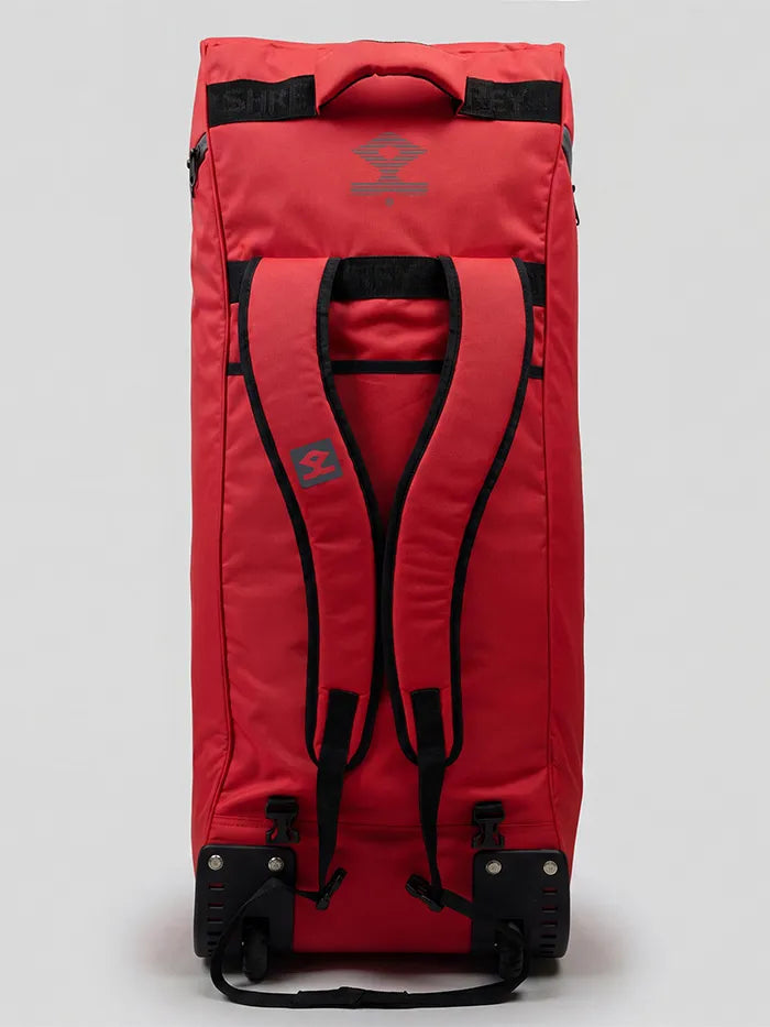 Shrey Meta Duffle Wheelie 60 Cricket Kit Bag Colour Red @ Back View 5
