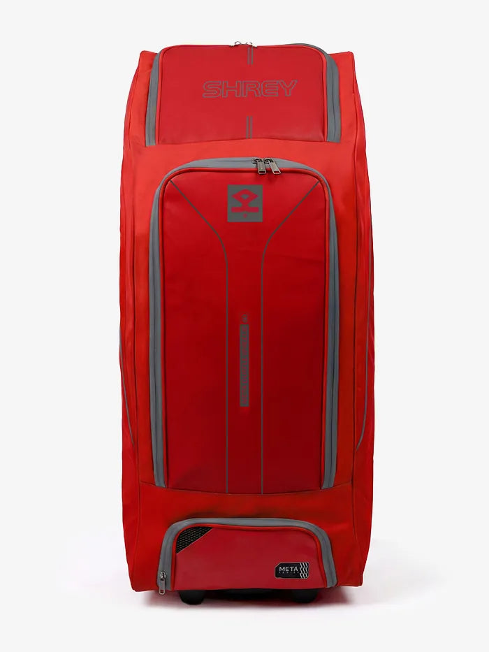 Shrey Meta Duffle Wheelie 60 Cricket Kit Bag Colour Red @ Front View 2