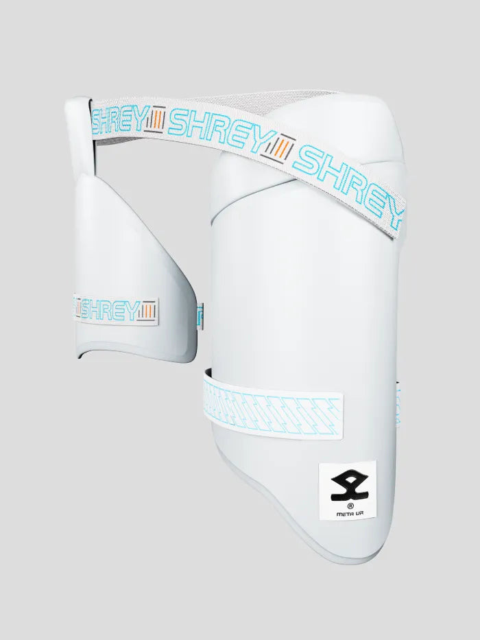 Shrey Meta VR Cricket Batting Combo Thigh Guard White Size @ Front View 3