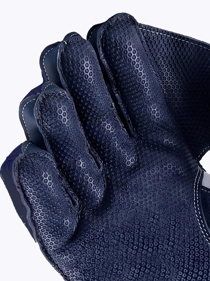 Shrey Meta VR Cricket Wicket Keeping Gloves Navy White Adult Size @ Right Front View