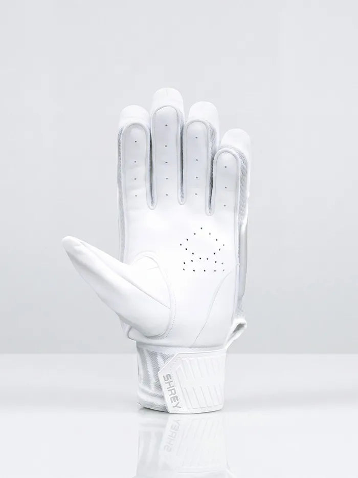 Shrey Rogue Cricket Batting Gloves White Grey Mens Size @ Left Front View