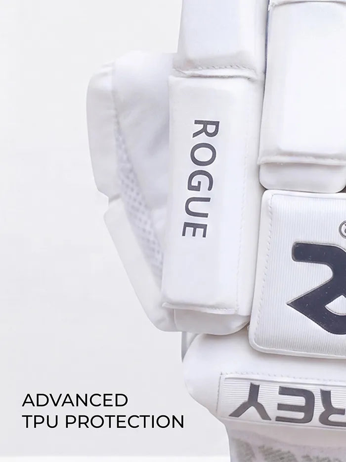 Shrey Rogue Cricket Batting Gloves White Grey Mens Size @ Right Back View 2