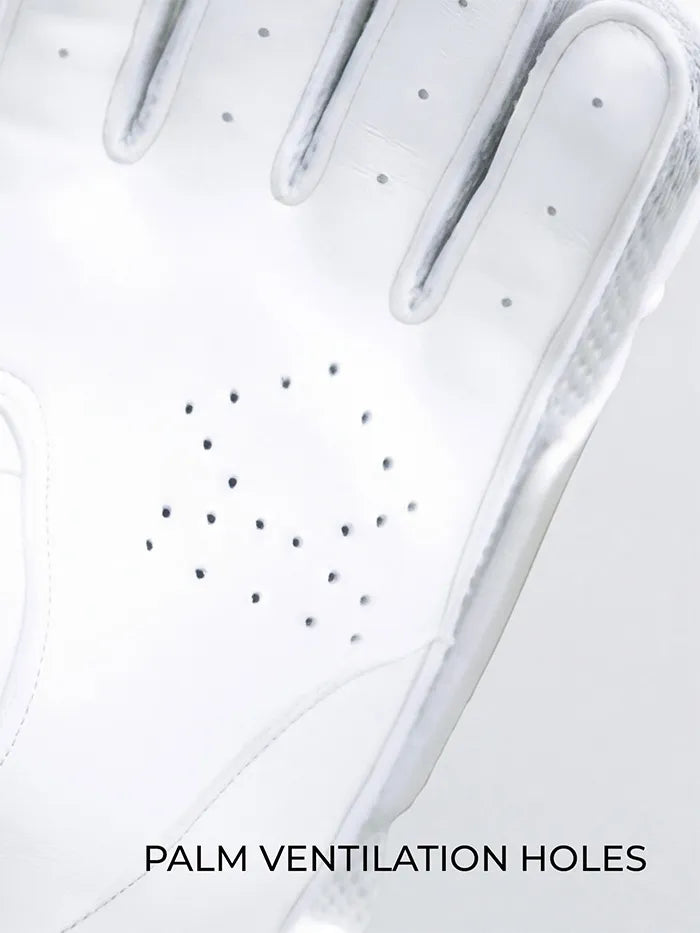 Shrey Rogue Cricket Batting Gloves White Grey Mens Size @ Right Front View 2