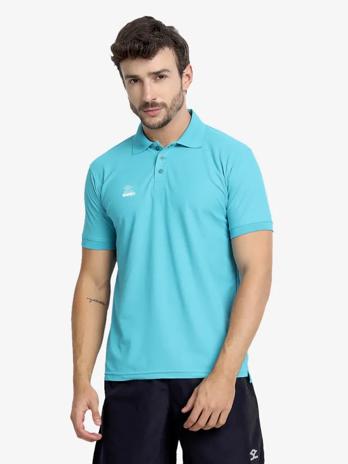 Shrey Victory Polo Sky Blue T-shirt Half Sleeve Size@front view1