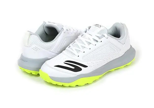 Skechers 214205ID WLM Cricket Shoes White Lime Size @ Front View 2