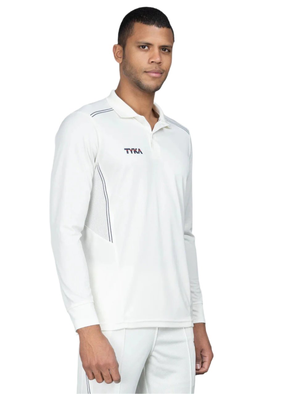 Tyka Prima Cricket T Shirt Full Sleeve Off White @ Front Side View 2