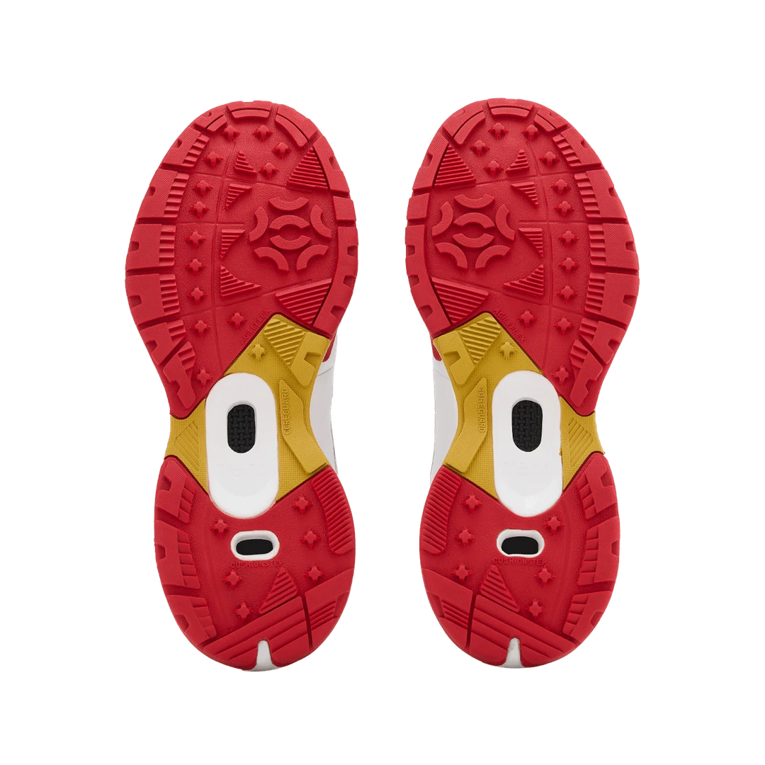 Tenxu All Rounder Cricket Rubber Shoes Bright White Racing Red@front view8