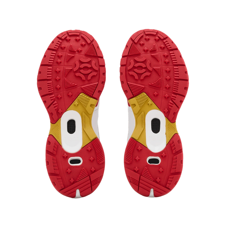 Tenxu All Rounder Cricket Rubber Shoes Bright White Racing Red@front view8