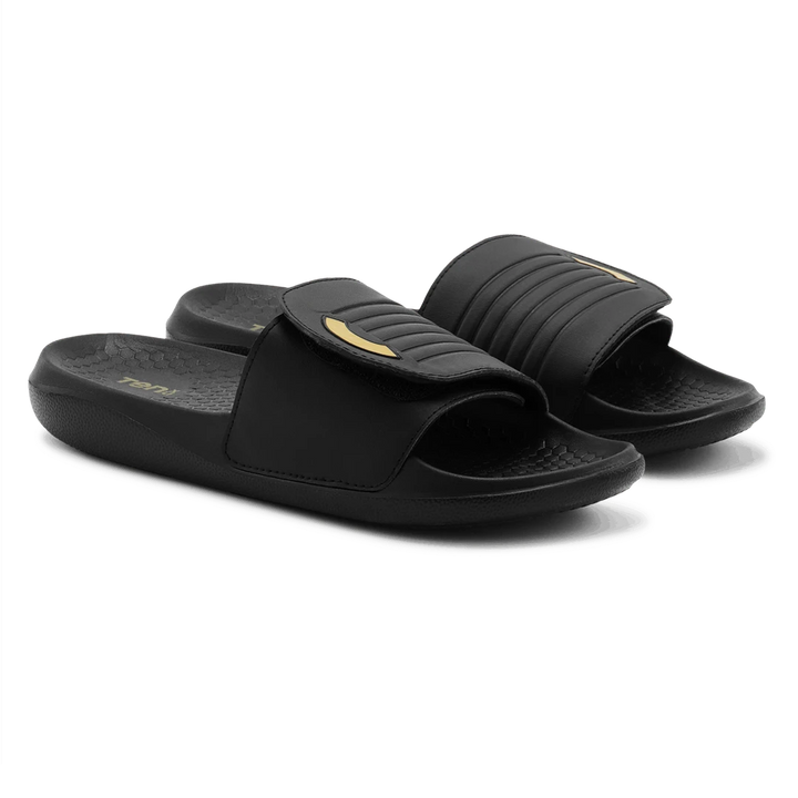 Tenxu Slides Reset Velcrow Cricket Black Gray Size@front view