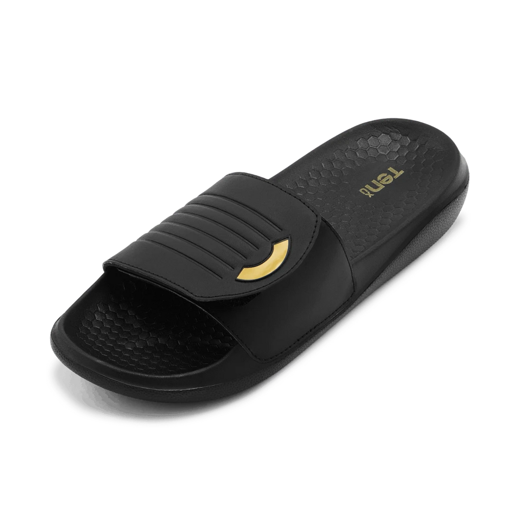 Tenxu Slides Reset Velcrow Cricket Black Gray Size@front view2