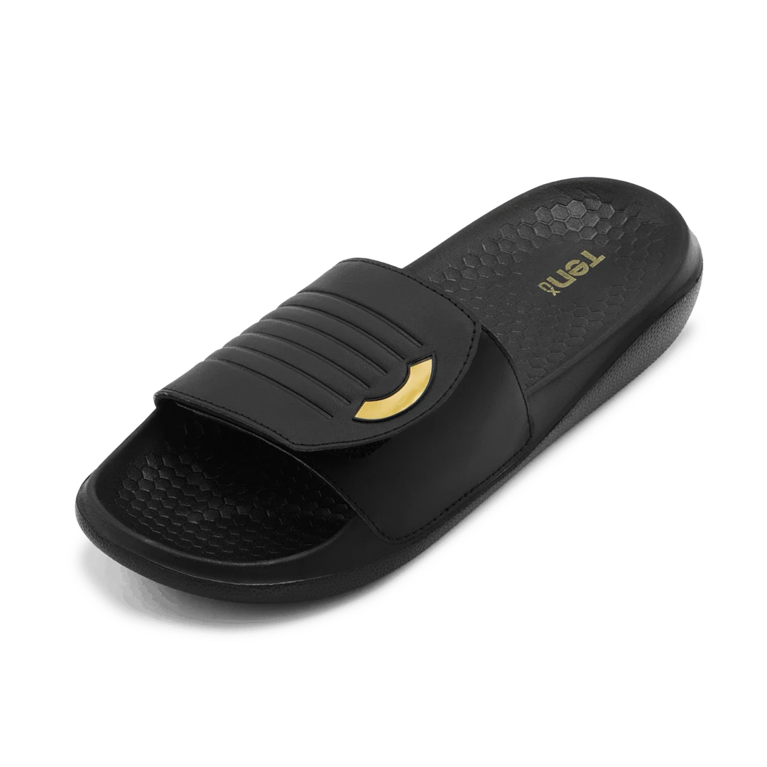 Tenxu Slides Reset Velcrow Cricket Black Gray Size@front view2