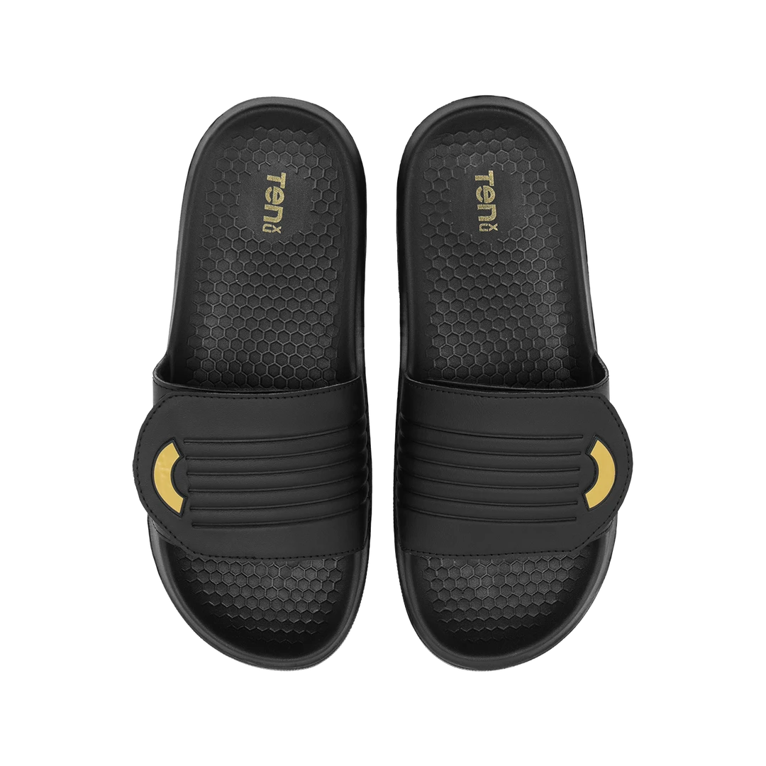 Tenxu Slides Reset Velcrow Cricket Black Gray Size@front view3