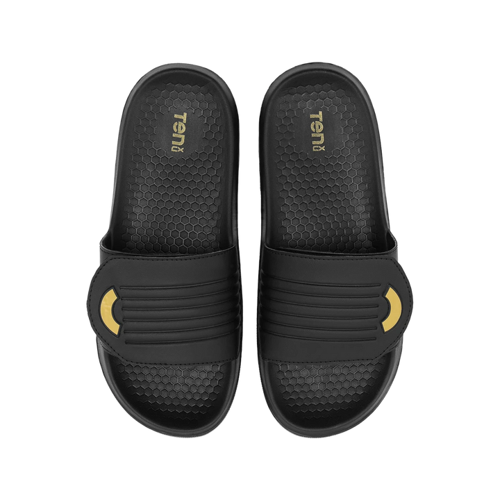 Tenxu Slides Reset Velcrow Cricket Black Gray Size@front view3