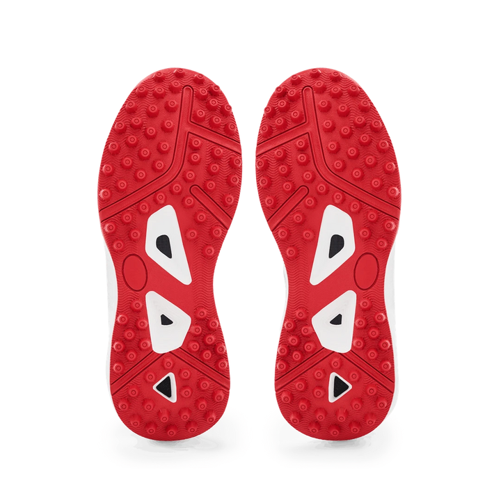 Tenxu Youngstar Kids Cricket Shoes Bright White Racing Red @ Sole View 4