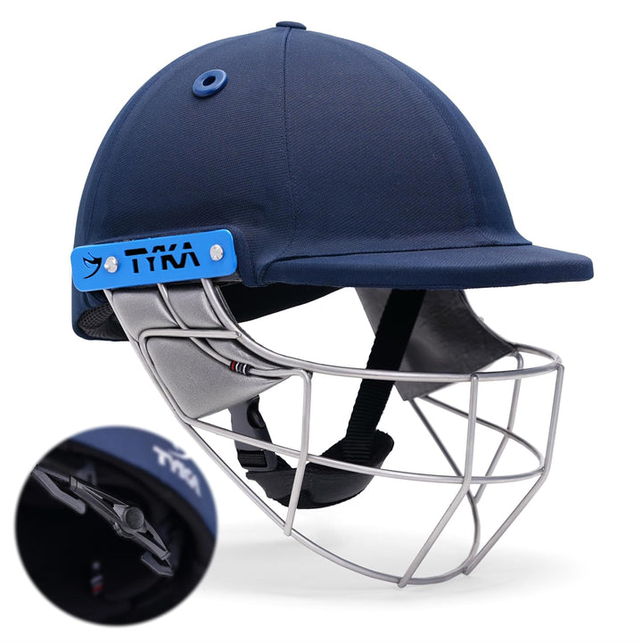 Tyka Force Match Mild Steel Grill Cricket with Back Adjuster Helmet @ Front View