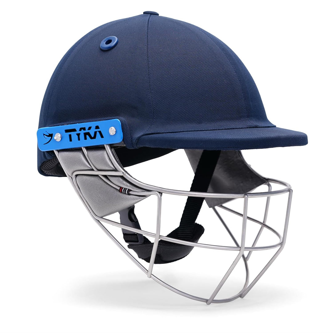 Tyka Force Match Mild Steel Grill Cricket with Back Adjuster Helmet @ Front View 2