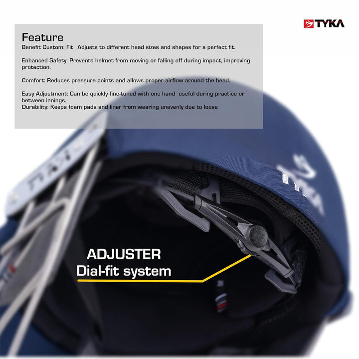 Tyka Force Match Mild Steel Grill Cricket with Back Adjuster Helmet @ Front View 5