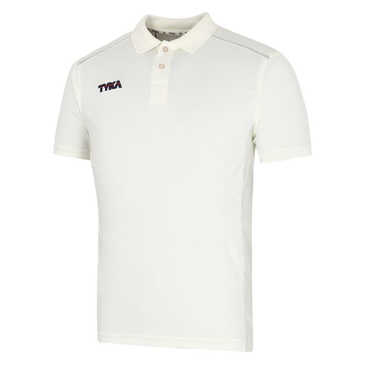 Tyka Pioneer Cricket T Shirt Half Sleeve Junior Off White Size@front view