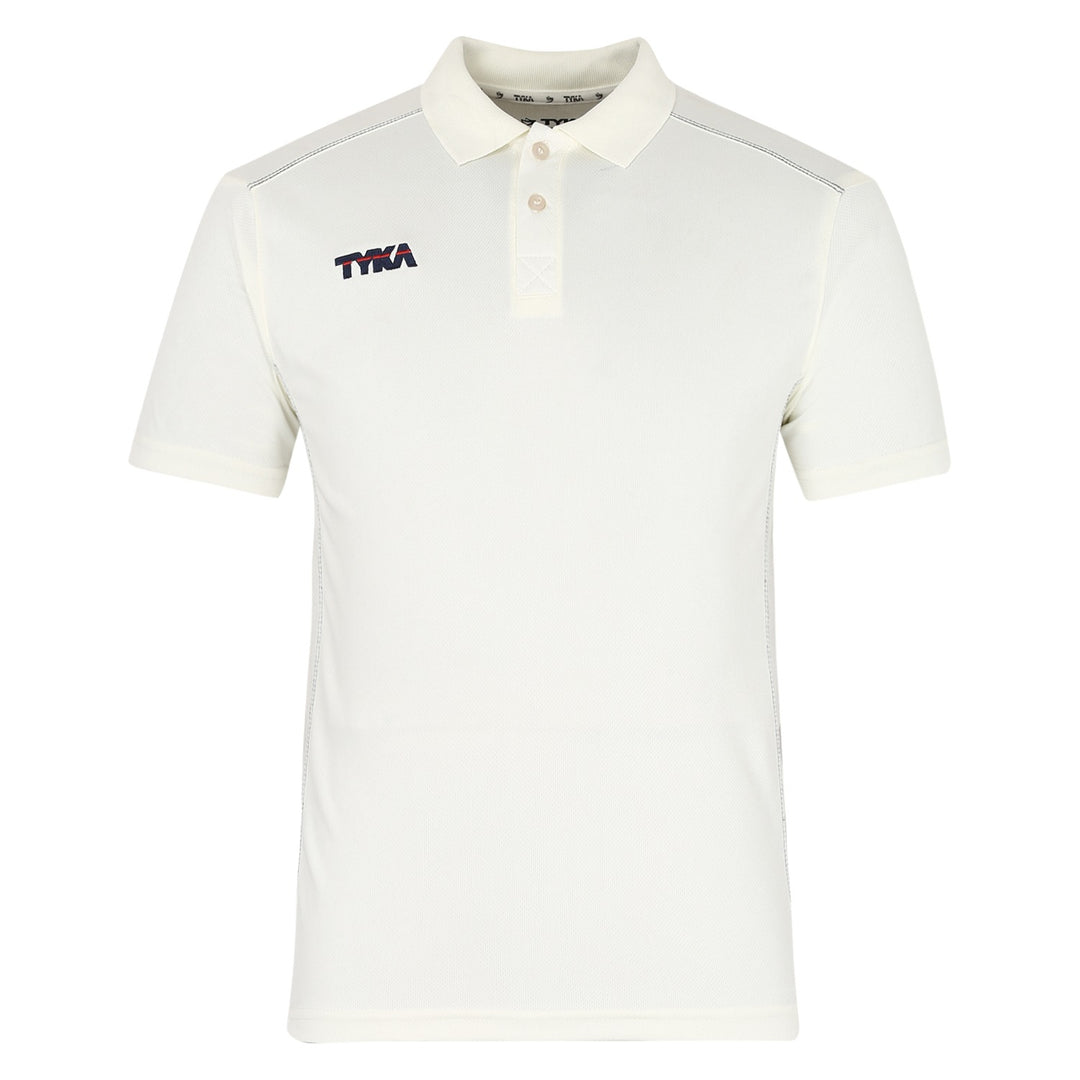 Tyka Pioneer Cricket T Shirt Half Sleeve Junior Off White Size@front view 1