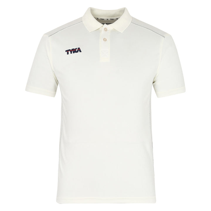 Tyka Pioneer Cricket T Shirt Half Sleeve Junior Off White Size@front view 1