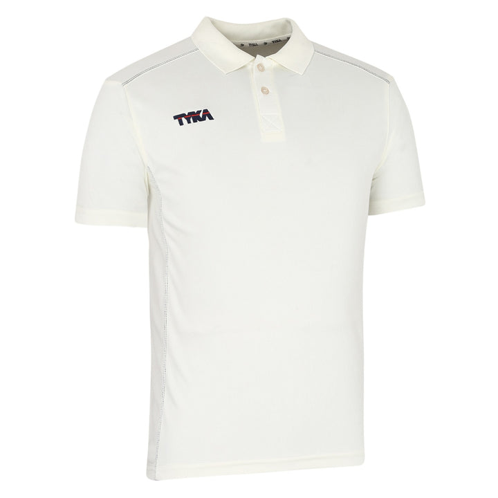 Tyka Pioneer Cricket T Shirt Half Sleeve Junior Off White Size@front view 2