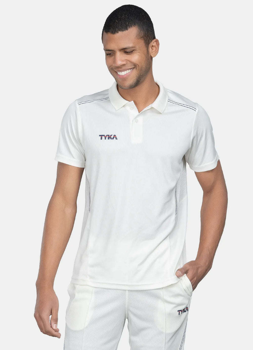 Tyka Prima Cricket T Shirt Half Sleeve Off White Size@front view1