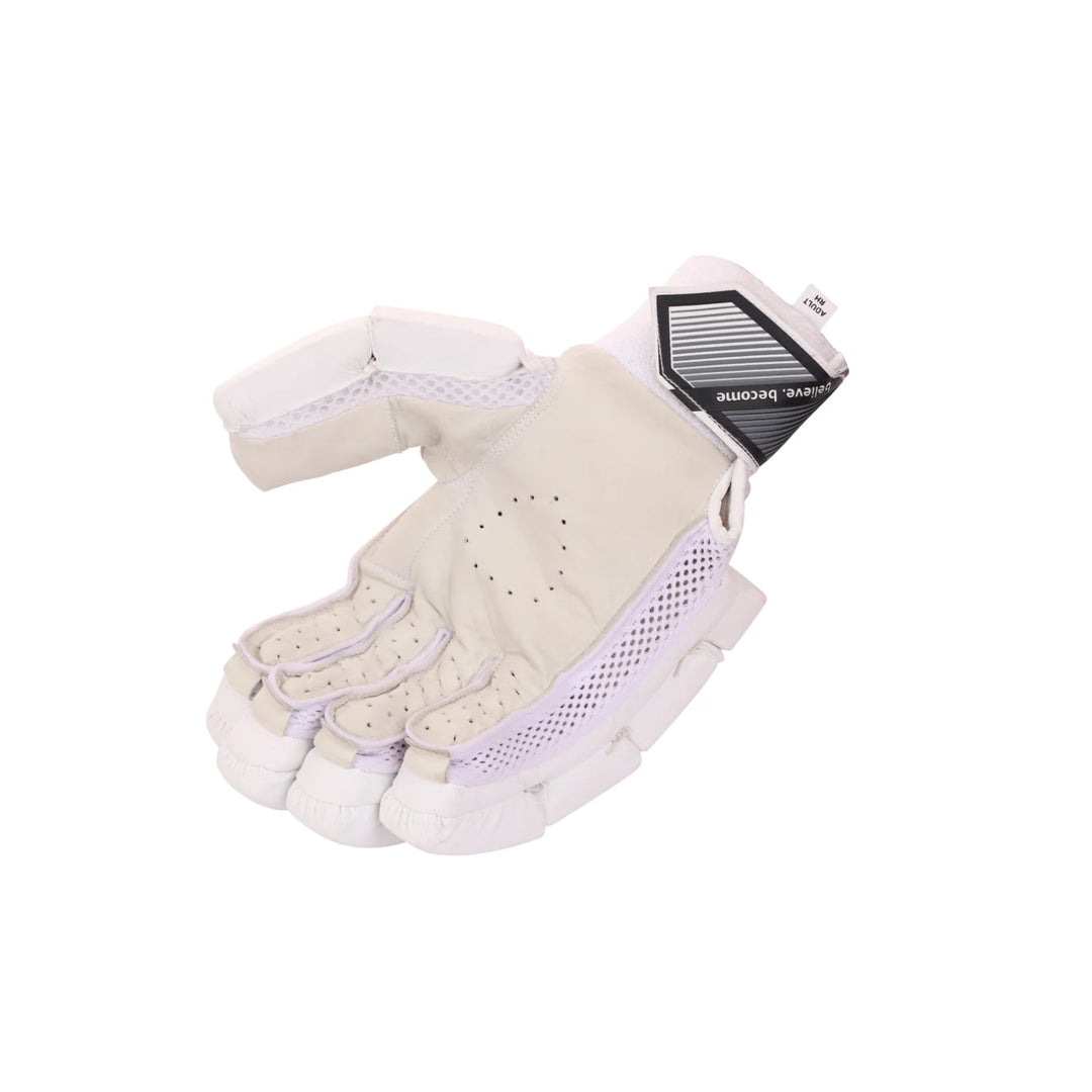 SG Litevate White Cricket Batting Gloves@front view5