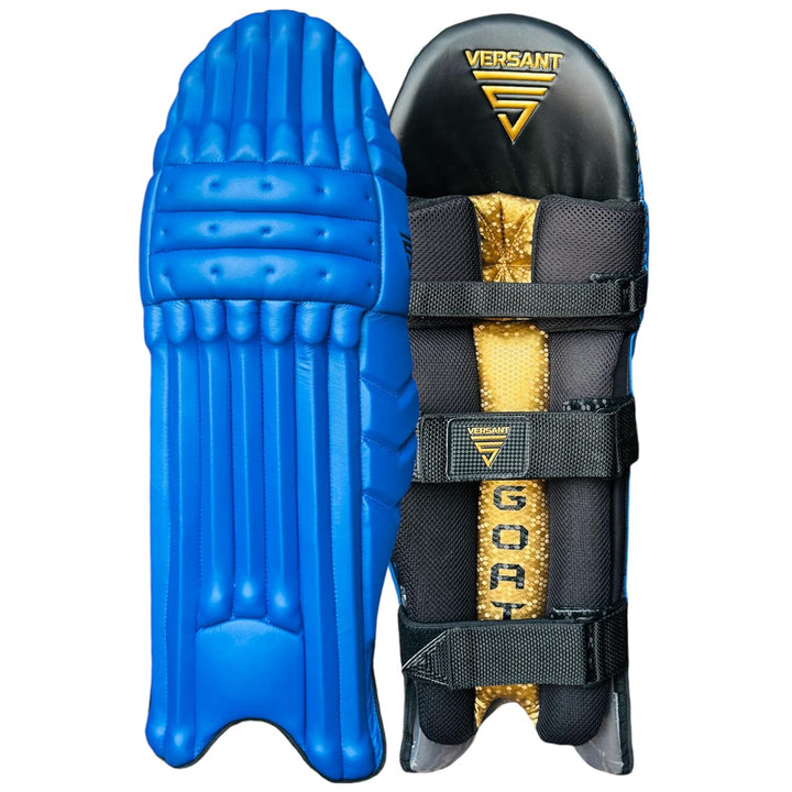 Versant Goat Series Cricket Royal Blue Batting Leg Guard Pads Mens Size@front view