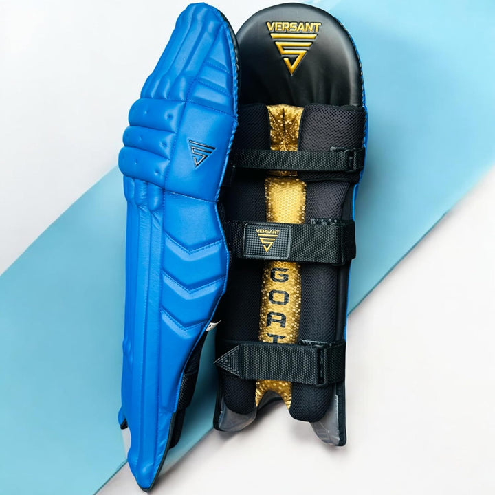 Versant Goat Series Cricket Royal Blue Batting Leg Guard Pads Mens Size@front view2