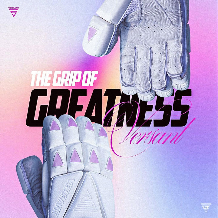 Versant LIT Cricket Batting Gloves White Size Mens@front view 4