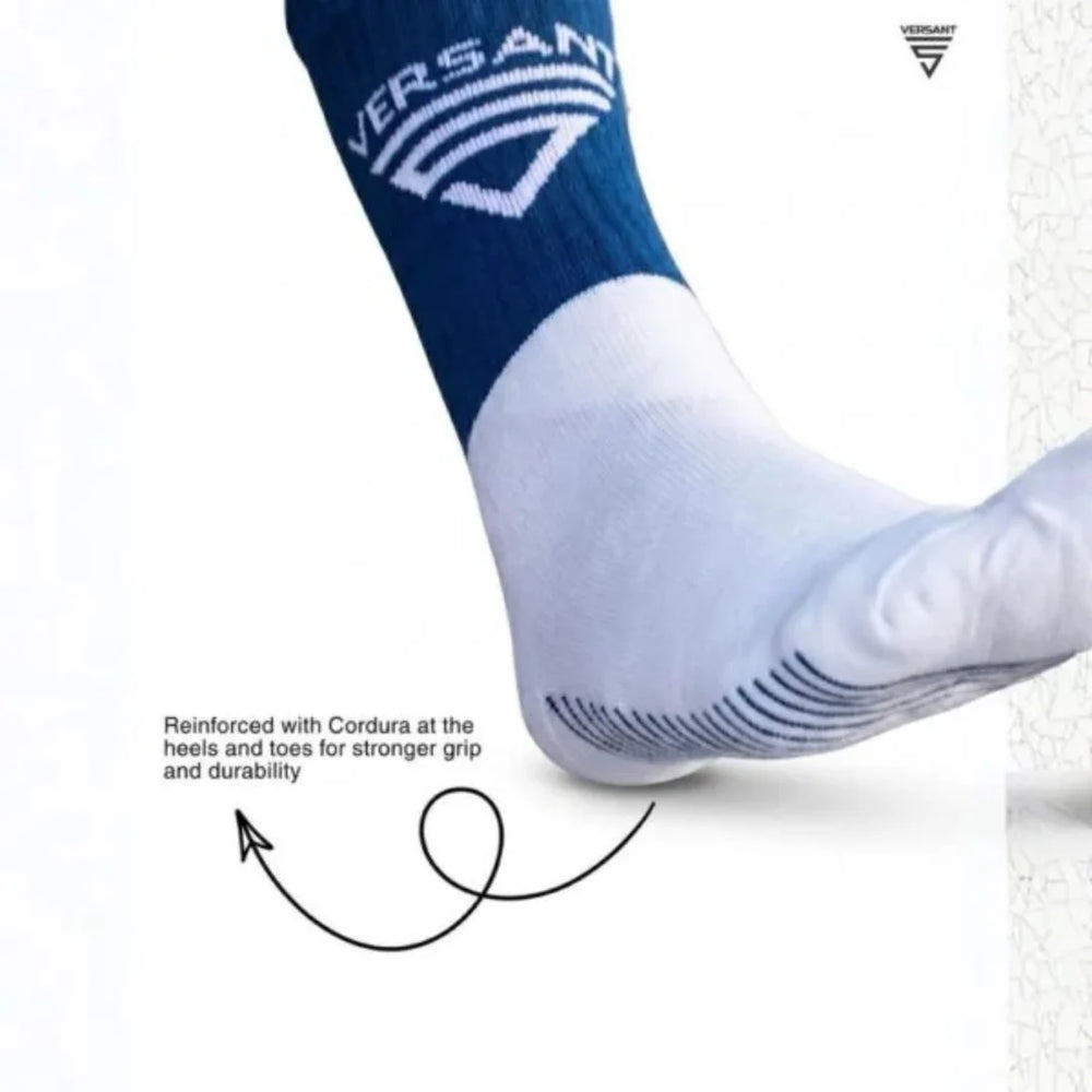 Versant LIT Cricket Socks White Blue Mens @ Side View