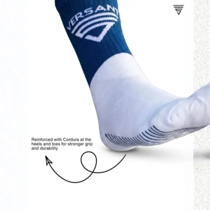 Versant LIT Cricket Socks White Blue Mens @ Side View