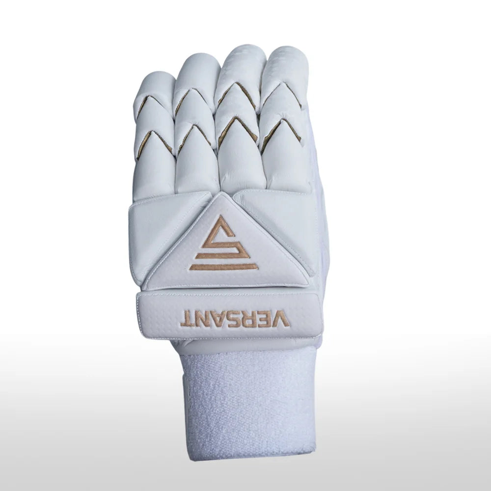 Versant Og Cricket Batting Gloves White Adult Size @ Left Back View