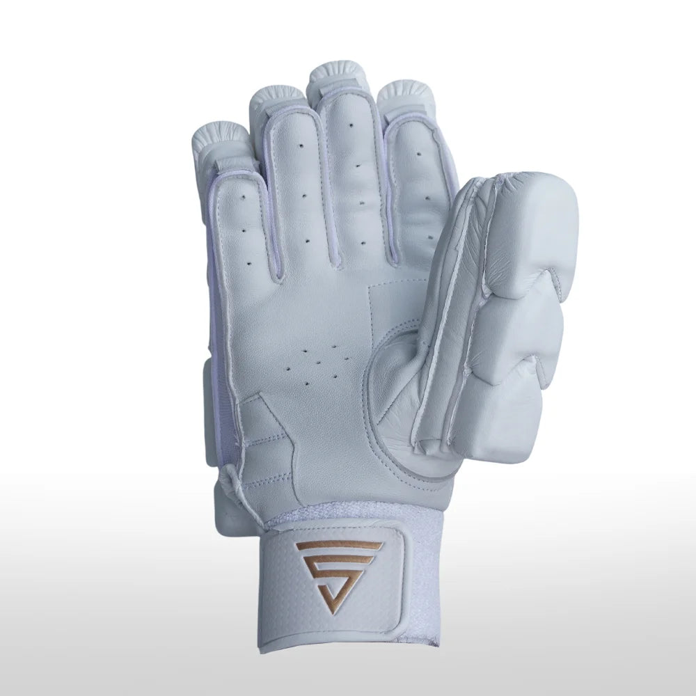 Versant Og Cricket Batting Gloves White Adult Size @ Right Front View