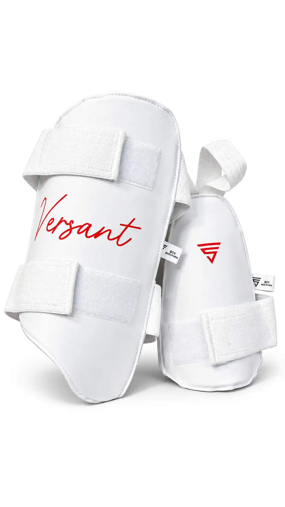 Versant Rise White Cricket Batting Combo Thigh Guard Pad Size@ Front View