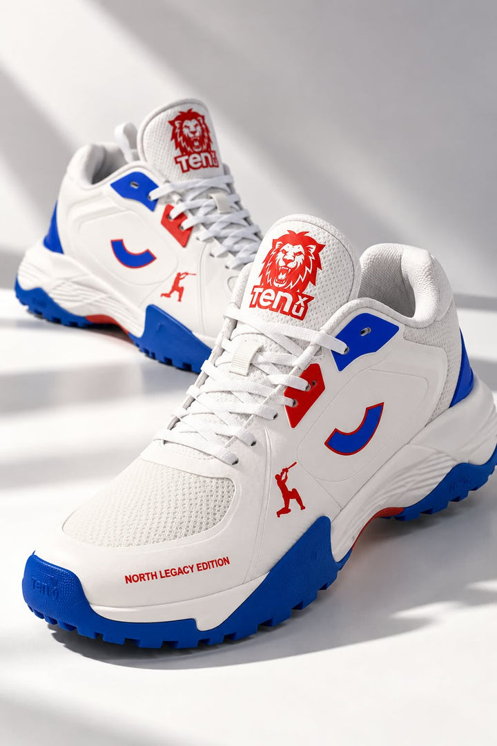 Tenxu All Rounder Cricket Rubber Shoes Blue Red Size
