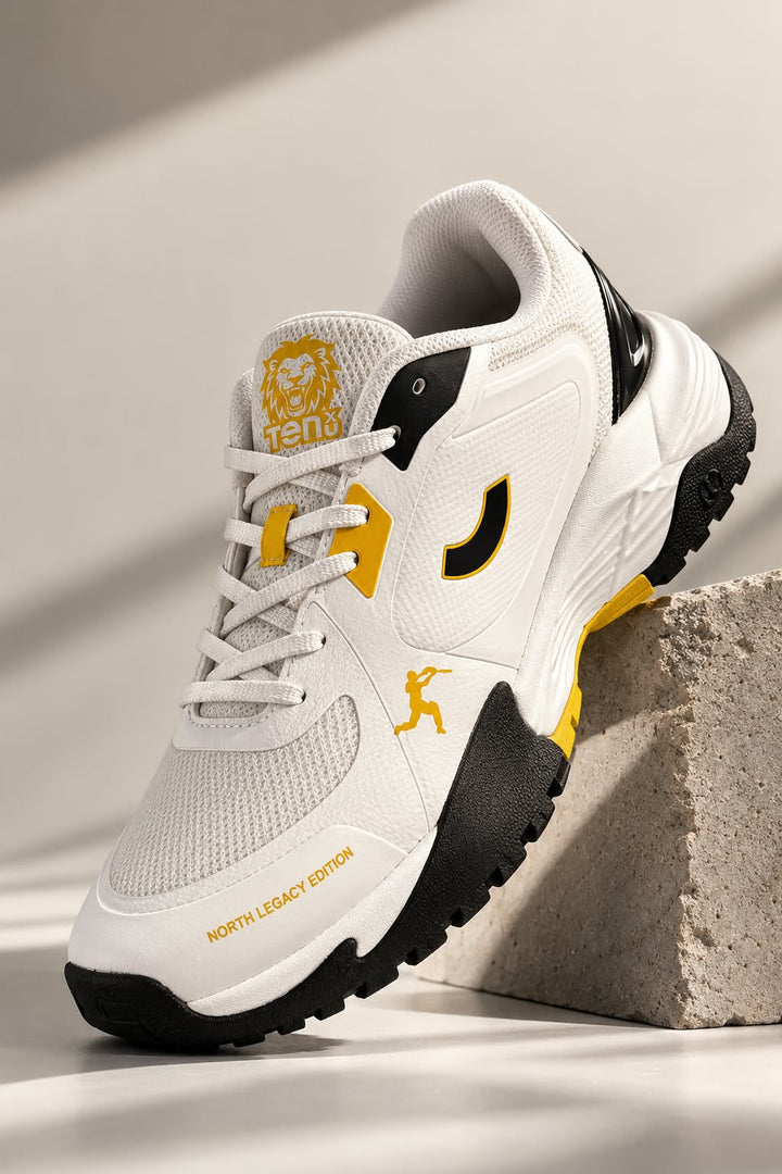 Tenxu All Rounder Cricket Rubber Shoes Black Yellow Size