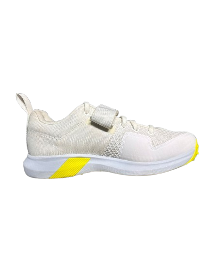 Adidas Adi Power Vector 20 Spike White/Yellow Cricket Shoes@front view2