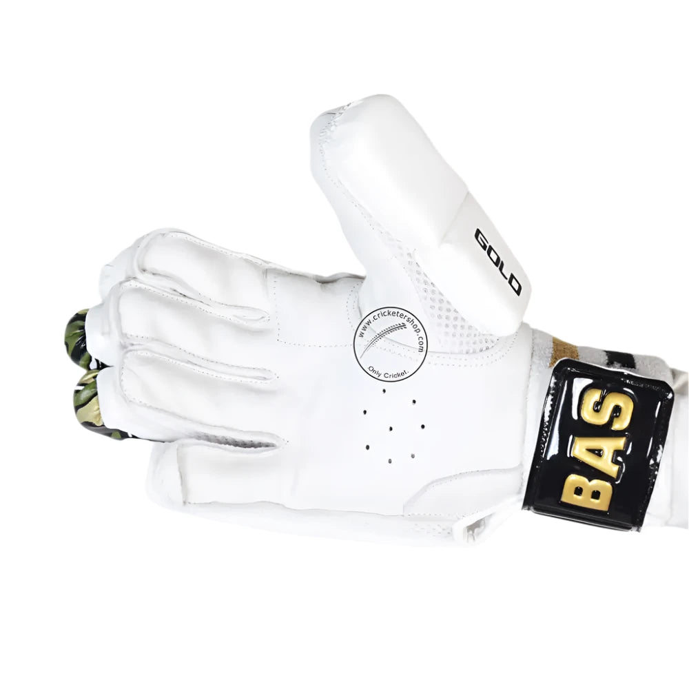 BAS Vampire Camo Gold Cricket Batting Gloves Mens Size @ Right Front View