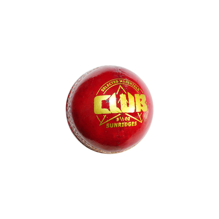 SS Club Cricket Ball Red Alum Tanned @ Front View