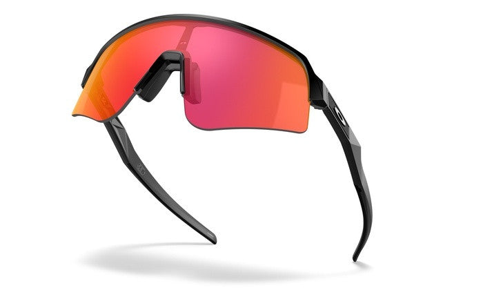 Oakley Sutrolite Matte Carbon Prizm Trail Torch Cricket Sunglasses @ Front View Side