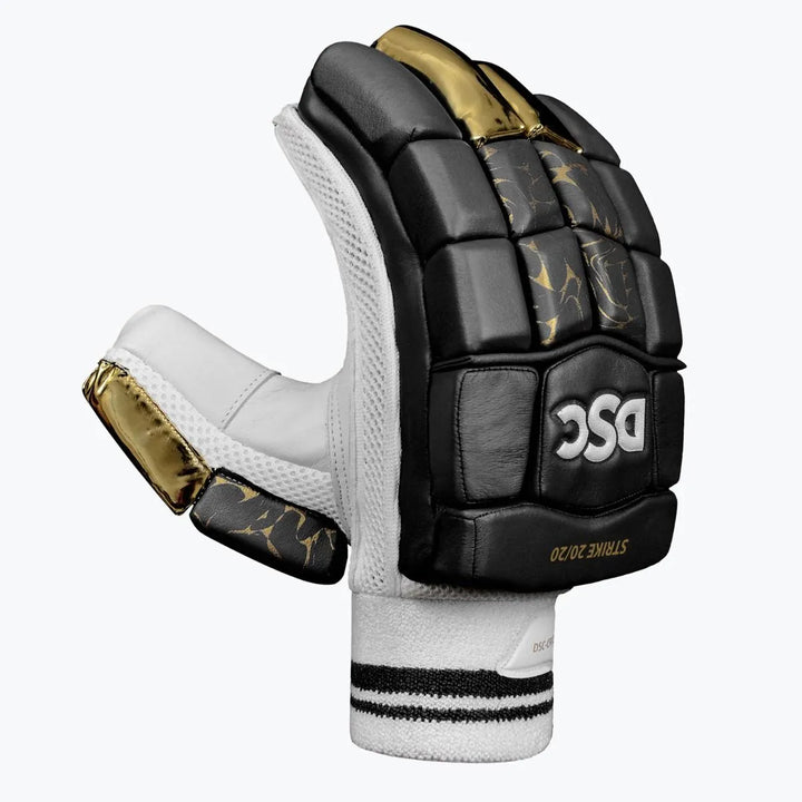 DSC Strike 20/20 Black Cricket Batting Gloves Size