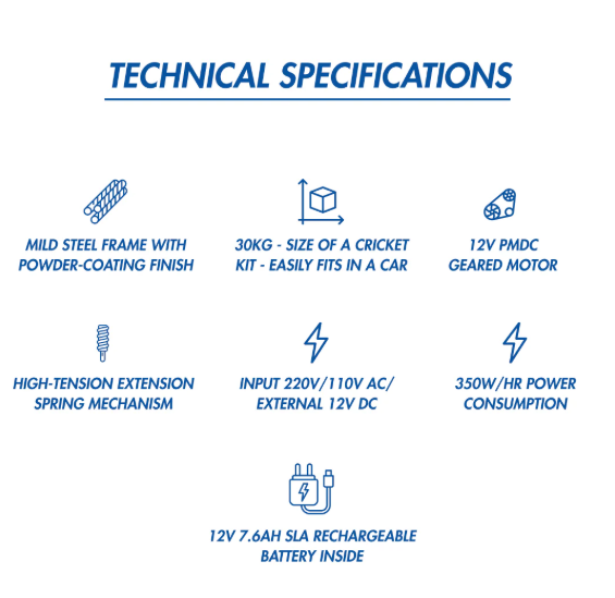 Freebowler Cricket 1st Arm Simulated, Automatic & Portable Ball Thrower Machine