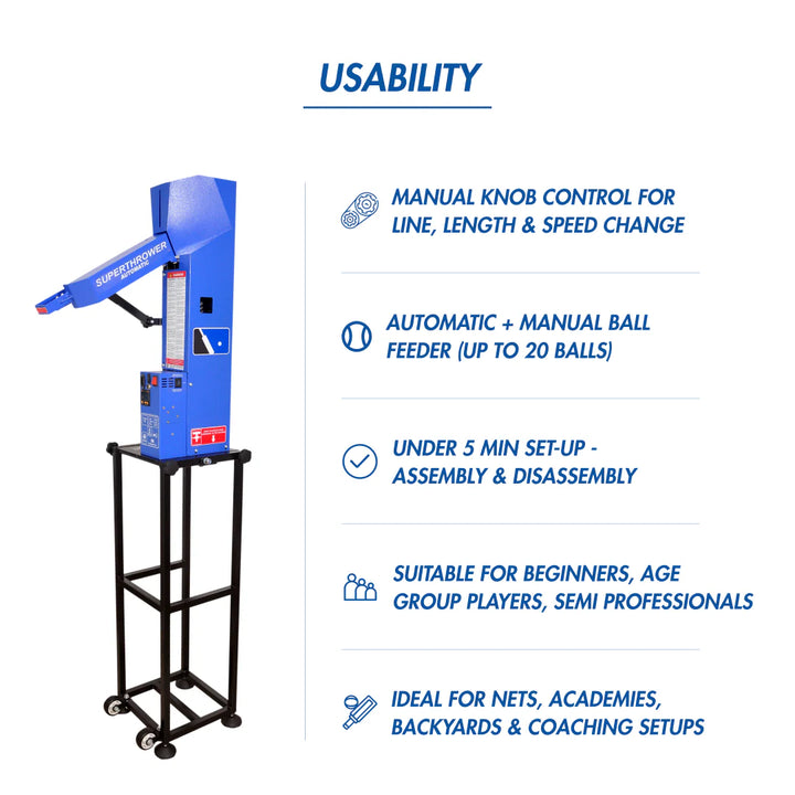 Freebowler Cricket 1st Arm Simulated, Automatic & Portable Ball Thrower Machine