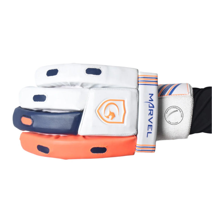 Gortonshire Marvel Cricket Batting Gloves @ Right Back View