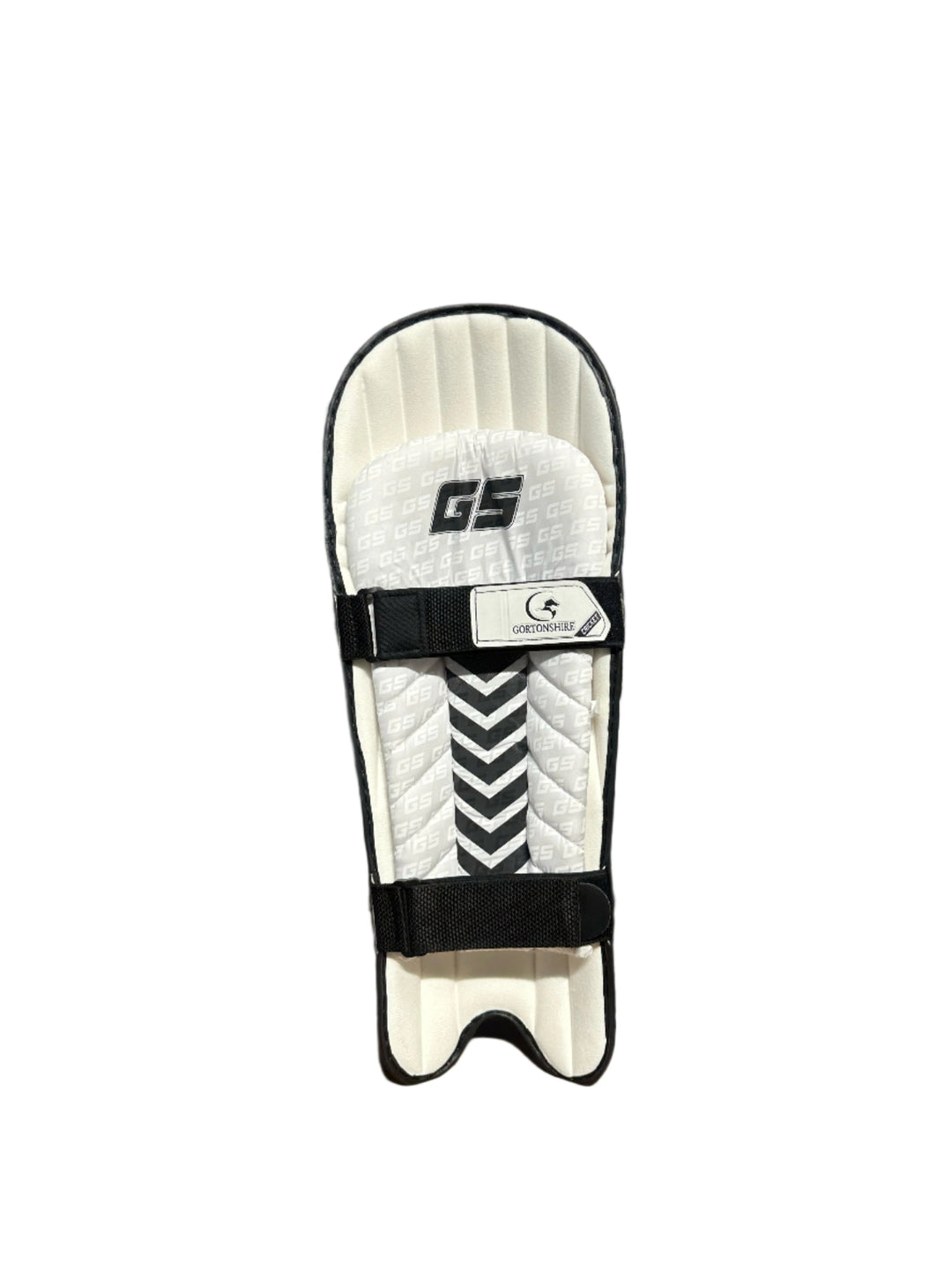 Gortonshire BOW 20-20 Black Cricket Batting Leg Guard Pads Mens@back view