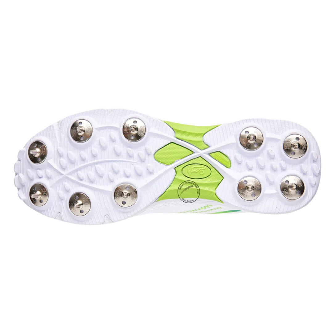Kookaburra Pro 2.0 Cricket Spikes Shoes White Green Size @ Sole View