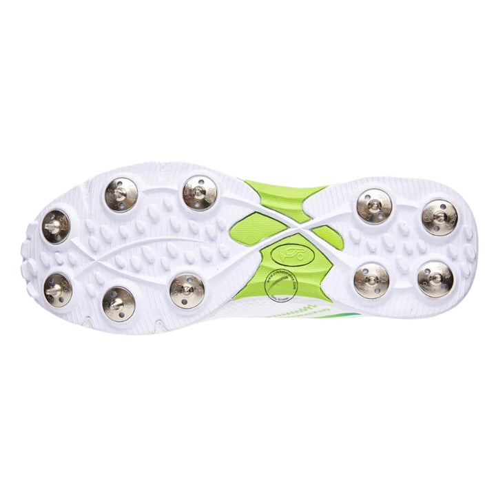 Kookaburra Pro 2.0 Cricket Spikes Shoes White Green Size @ Sole View