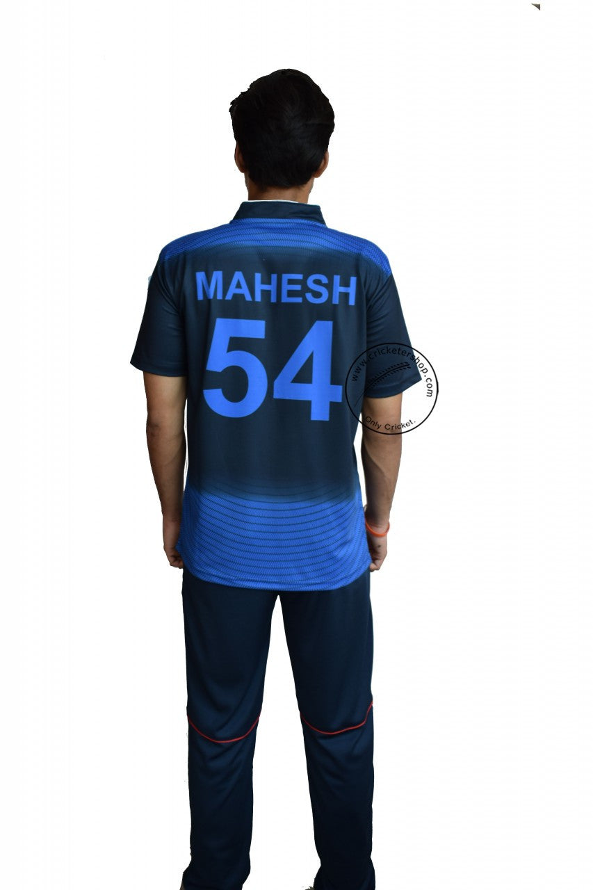Customized Coloured Short Sleeves Cricket Jersey Design
